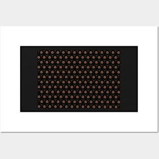 Small Hexagon  Pattern On Black Background Posters and Art